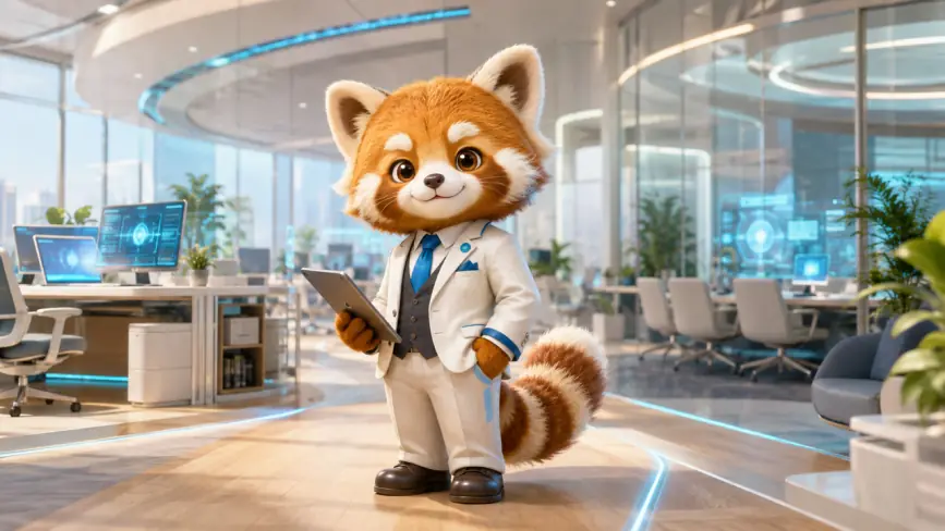 3Dレッサーパンダキャラクターの元画像