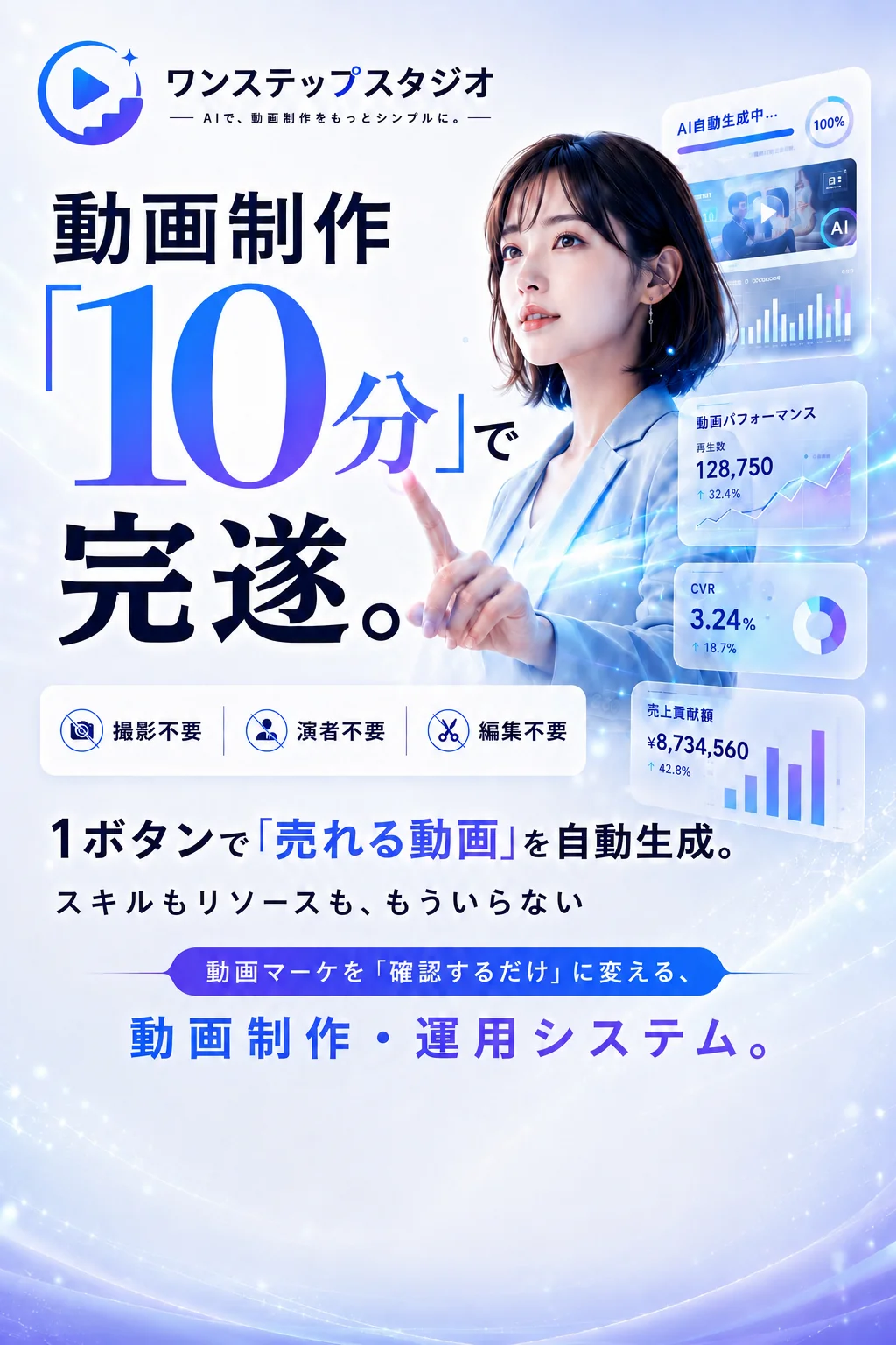 動画制作10分で完遂。ワンステップスタジオ